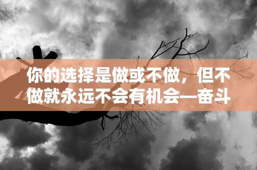 你的选择是做或不做，但不做就永远不会有机会—奋斗励志语录短句