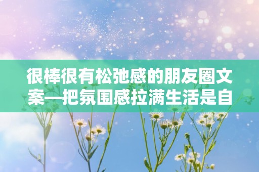 很棒很有松弛感的朋友圈文案—把氛围感拉满生活是自己的