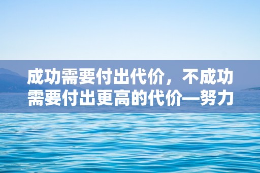 成功需要付出代价，不成功需要付出更高的代价—努力收获的励志名言