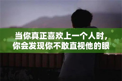 当你真正喜欢上一个人时，你会发现你不敢直视他的眼睛—特别小清新的个性句子