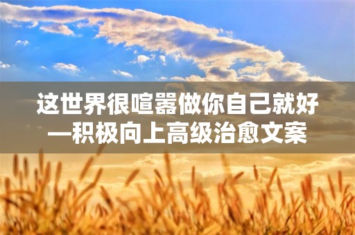 这世界很喧嚣做你自己就好—积极向上高级治愈文案