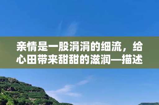 亲情是一股涓涓的细流，给心田带来甜甜的滋润—描述亲情的唯美句子