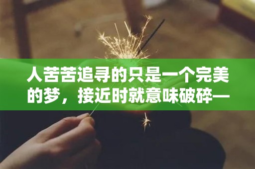 人苦苦追寻的只是一个完美的梦，接近时就意味破碎—一些深奥唯美短句子