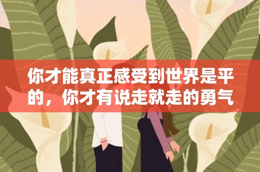 你才能真正感受到世界是平的，你才有说走就走的勇气—经典唯美句子