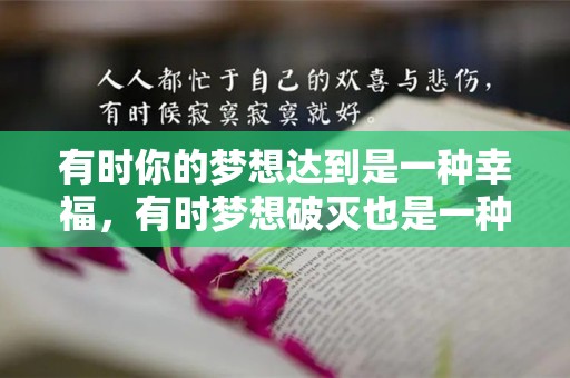 有时你的梦想达到是一种幸福，有时梦想破灭也是一种幸福—梦想唯美句子