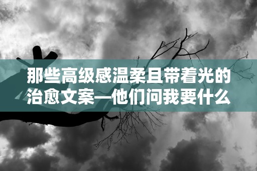 那些高级感温柔且带着光的治愈文案—他们问我要什么样的惊世奇观，我说我只要我的山