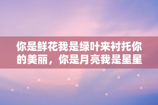 你是鲜花我是绿叶来衬托你的美丽，你是月亮我是星星来衬托你的靓丽—元旦情侣温情幽默祝福唯美句子