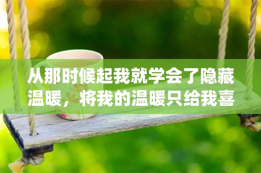 从那时候起我就学会了隐藏温暖，将我的温暖只给我喜欢的人—一些温暖的语句_唯美的句子