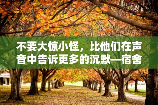 不要大惊小怪，比他们在声音中告诉更多的沉默—宿舍标语热门200句