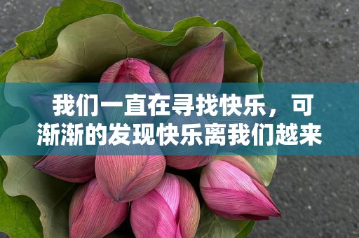  我们一直在寻找快乐，可渐渐的发现快乐离我们越来越远—期待爱情和另一半的句子五十条