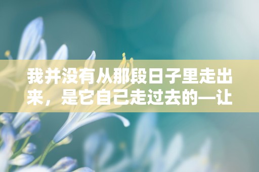 我并没有从那段日子里走出来，是它自己走过去的—让人极度心疼的伤感文案