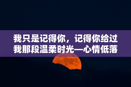 我只是记得你，记得你给过我那段温柔时光—心情低落的说说短句