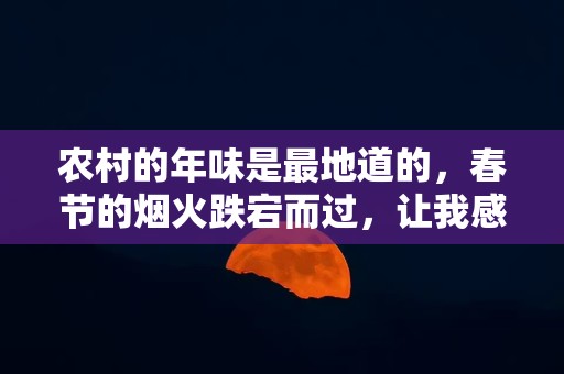 农村的年味是最地道的，春节的烟火跌宕而过，让我感受到家乡的喜庆—过完春节回老家的句子35句