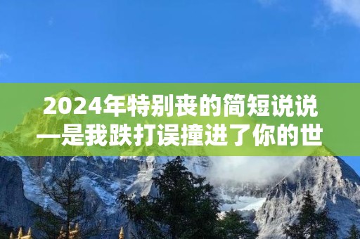 2024年特别丧的简短说说—是我跌打误撞进了你的世界，遍体鳞伤离开也是理所应当