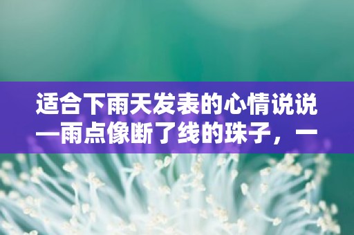 适合下雨天发表的心情说说—雨点像断了线的珠子，一滴一串地掉在雨水汇成的水洼上面