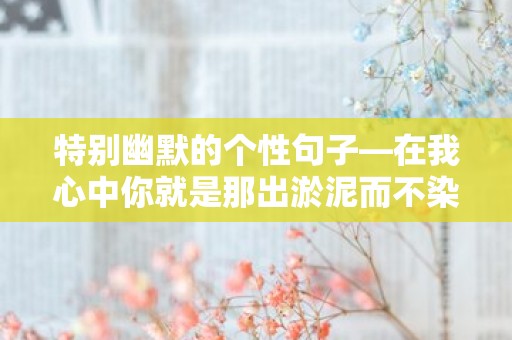 特别幽默的个性句子—在我心中你就是那出淤泥而不染的地瓜