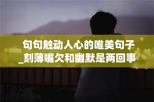  句句触动人心的唯美句子_刻薄嘴欠和幽默是两回事，口无遮拦和坦率是两回事