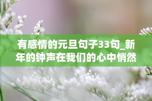 有感情的元旦句子33句_新年的钟声在我们的心中悄然敲响，感情也随之升华