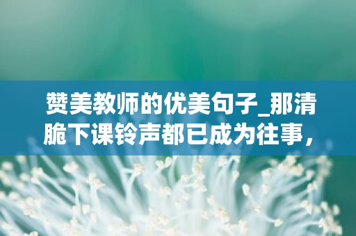  赞美教师的优美句子_那清脆下课铃声都已成为往事，唯一没变的是学生对您的思念