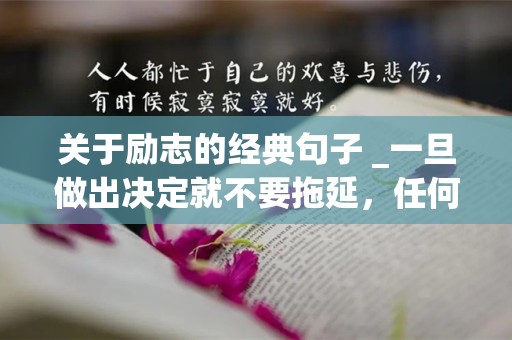 关于励志的经典句子 _一旦做出决定就不要拖延，任何事情想到就去做并且立即行动