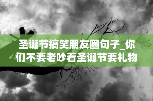 圣诞节搞笑朋友圈句子_你们不要老吵着圣诞节要礼物要礼物，遇见我就是上帝送给你们最好的礼物