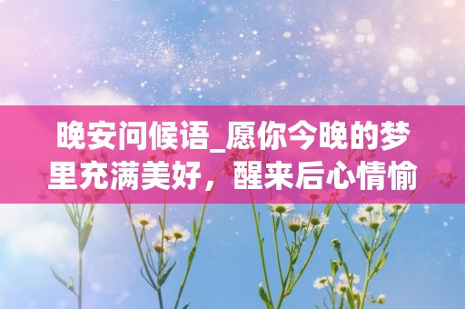 晚安问候语_愿你今晚的梦里充满美好，醒来后心情愉悦