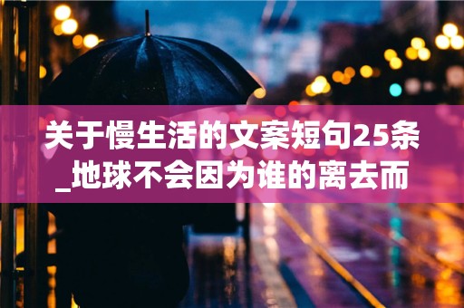 关于慢生活的文案短句25条_地球不会因为谁的离去而停下日夜更替的脚步