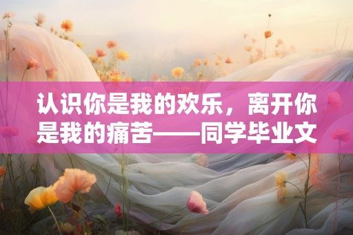 认识你是我的欢乐，离开你是我的痛苦——同学毕业文案