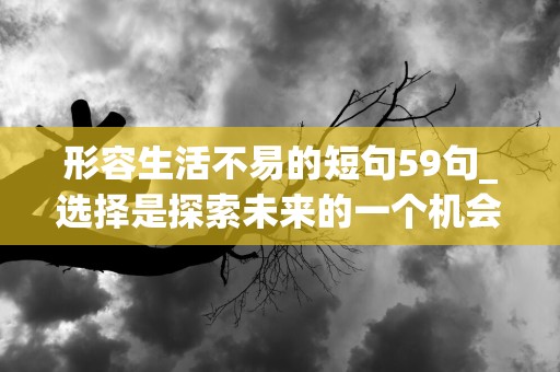 形容生活不易的短句59句_选择是探索未来的一个机会，需要我们去勇敢进行尝试