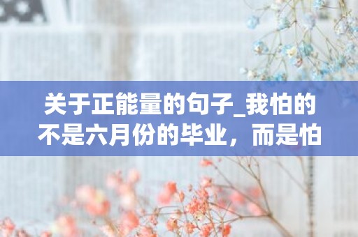 关于正能量的句子_我怕的不是六月份的毕业，而是怕再也找不到这么真挚的友谊