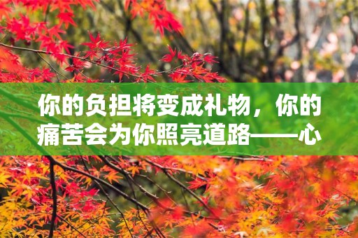 你的负担将变成礼物，你的痛苦会为你照亮道路——心情烦躁心很累的句子汇总49句