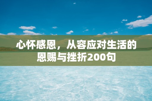 心怀感恩，从容应对生活的恩赐与挫折200句