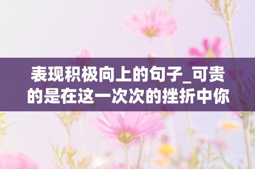 表现积极向上的句子_可贵的是在这一次次的挫折中你能总结经验-第1张图片-觅纤