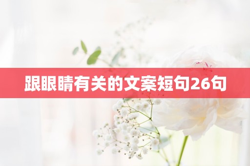 跟眼睛有关的文案短句26句