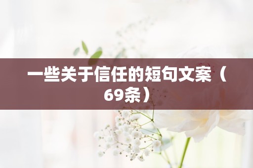 一些关于信任的短句文案（69条）