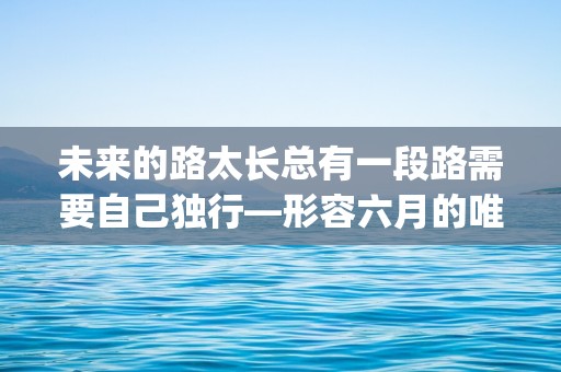 未来的路太长总有一段路需要自己独行—形容六月的唯美句子短句(收藏52条)