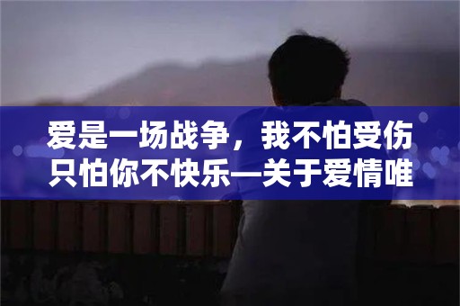 爱是一场战争，我不怕受伤只怕你不快乐—关于爱情唯美的句子