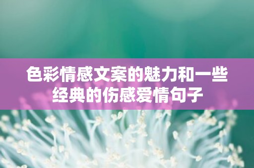 色彩情感文案的魅力和一些经典的伤感爱情句子-第1张图片-觅纤