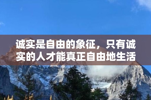 诚实是自由的象征，只有诚实的人才能真正自由地生活—诚实文案