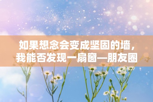 如果想念会变成坚固的墙，我能否发现一扇窗—朋友圈暗示想某人了文案收藏55句