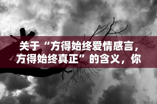 关于“方得始终爱情感言，方得始终真正”的含义，你了解多少？