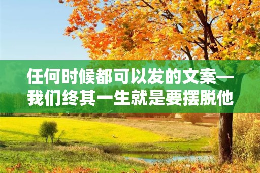 任何时候都可以发的文案—我们终其一生就是要摆脱他人的期待找到真正的自己