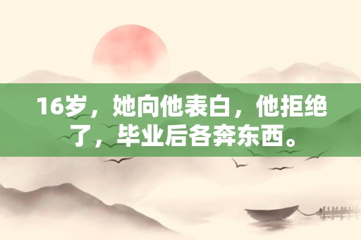 16岁，她向他表白，他拒绝了，毕业后各奔东西。