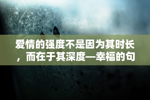 爱情的强度不是因为其时长，而在于其深度—幸福的句子收藏47句