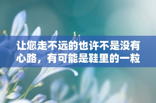 让您走不远的也许不是没有心路，有可能是鞋里的一粒沙—白露节气文案句子精选大全