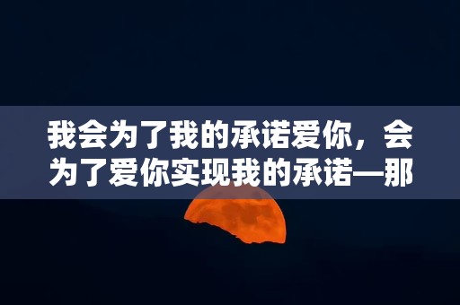 我会为了我的承诺爱你，会为了爱你实现我的承诺—那些形容爱情的唯美句子