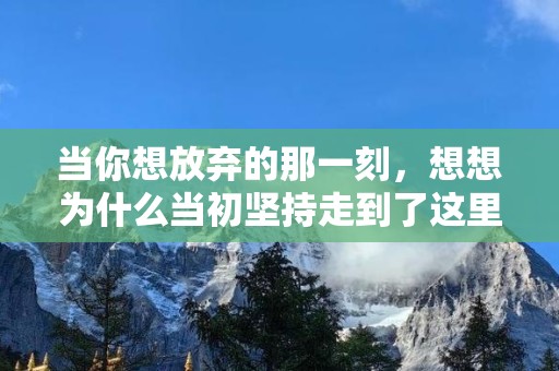 当你想放弃的那一刻，想想为什么当初坚持走到了这里—早睡早起年轻人自律的励志文案锦集52条