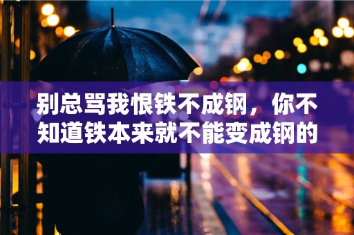 别总骂我恨铁不成钢，你不知道铁本来就不能变成钢的吗—关于自我嘲讽的说说文案汇总48条-第1张图片-觅纤