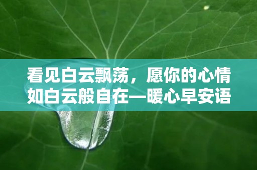 看见白云飘荡，愿你的心情如白云般自在—暖心早安语录文案