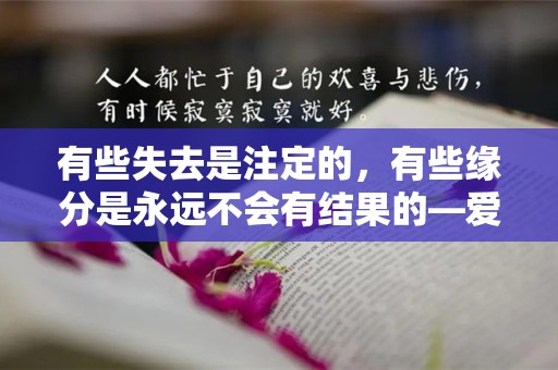 有些失去是注定的，有些缘分是永远不会有结果的—爱情烂漫的唯美句子